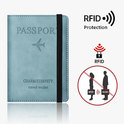 RFID Blocking Travel Passport Holder Cover Case and Credit Card Holder