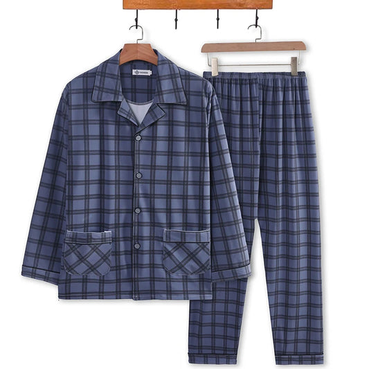 Men's 2-Piece  Plaid Long-Sleeved Sleepwear