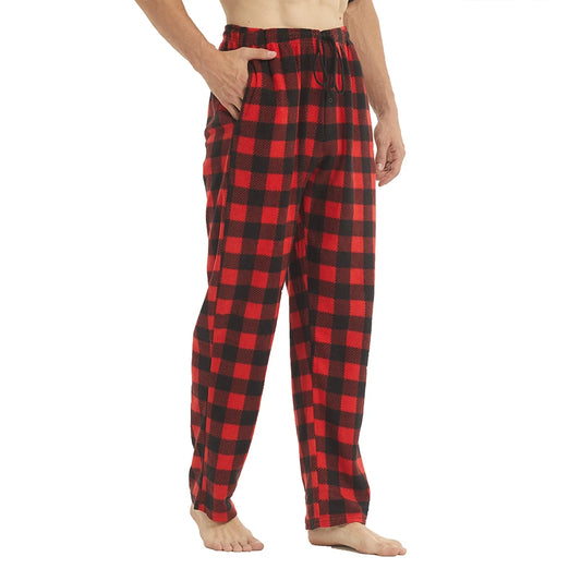 Men's Plaid Fleece Pajama Bottoms