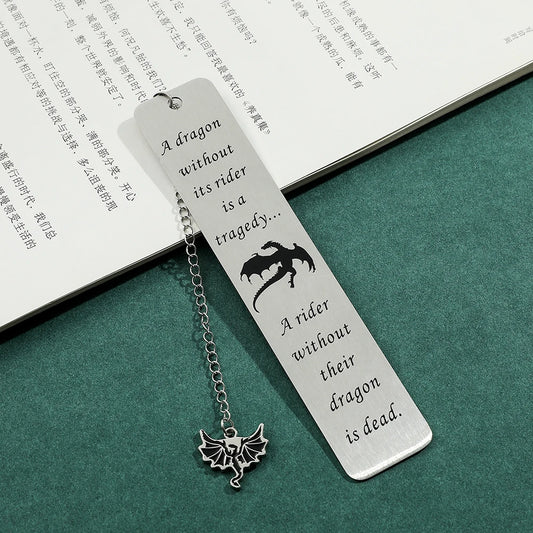 Dragon Knight Stainless Steel Pendant Bookmark