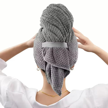 Water Absorbent Microfiber Wrap Towel with Elastic Strap
