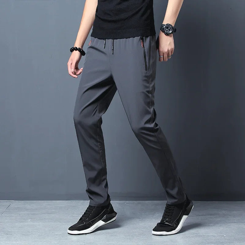 Men's Casual Pants Straight Elastic Waist Joggers