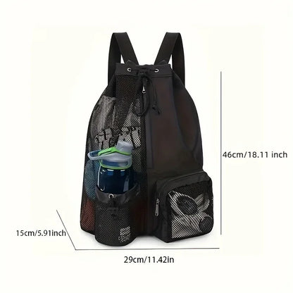 Mesh Drawstring Swim Backpack Bag