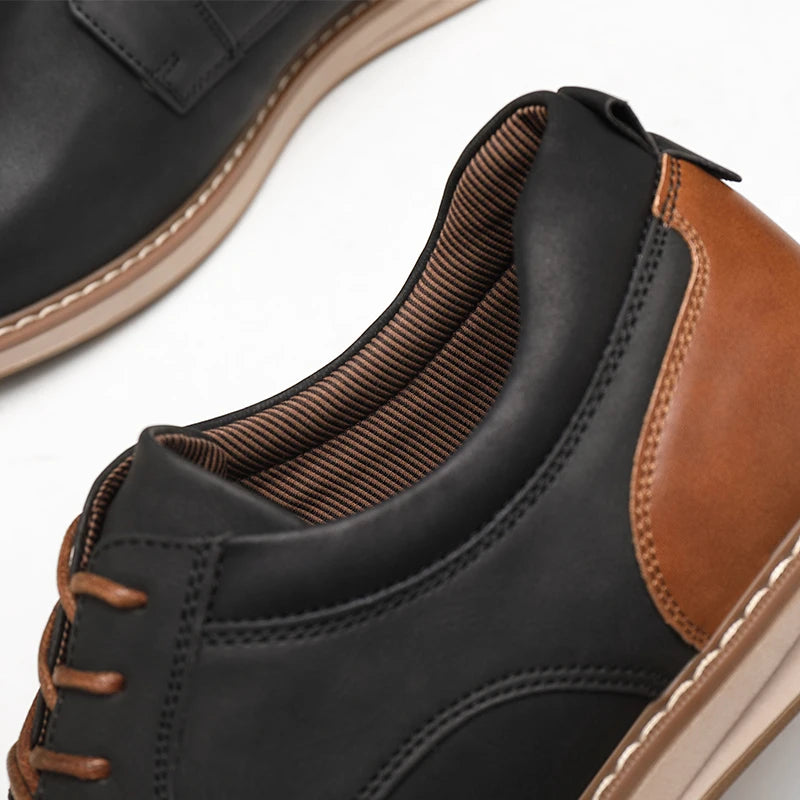 PU Leather Casual Lace-Up Shoes