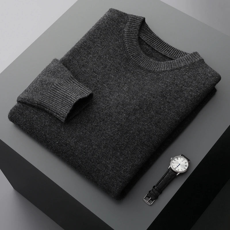 Men's Round Neck Wool Sweater