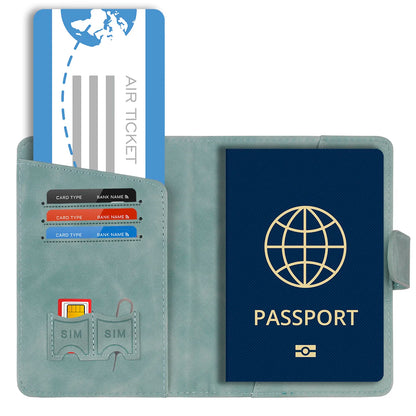 RFID Blocking Passport Holder Cover and Wallet All In One