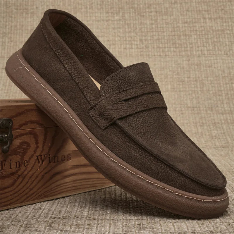 Italian Genuine Leather Men's Driving Loafers