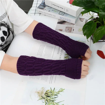 Arm Warmer Fingerless Mitten Gloves