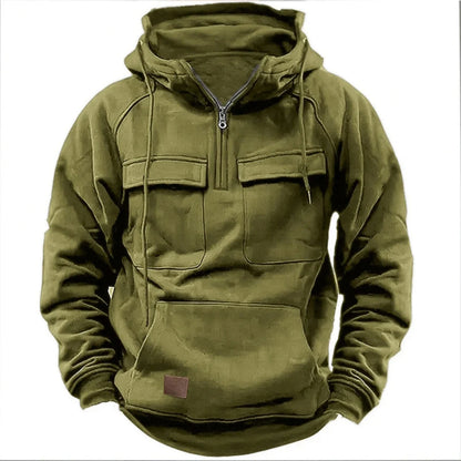 Men's Multi-Pocket Patch Hoodie