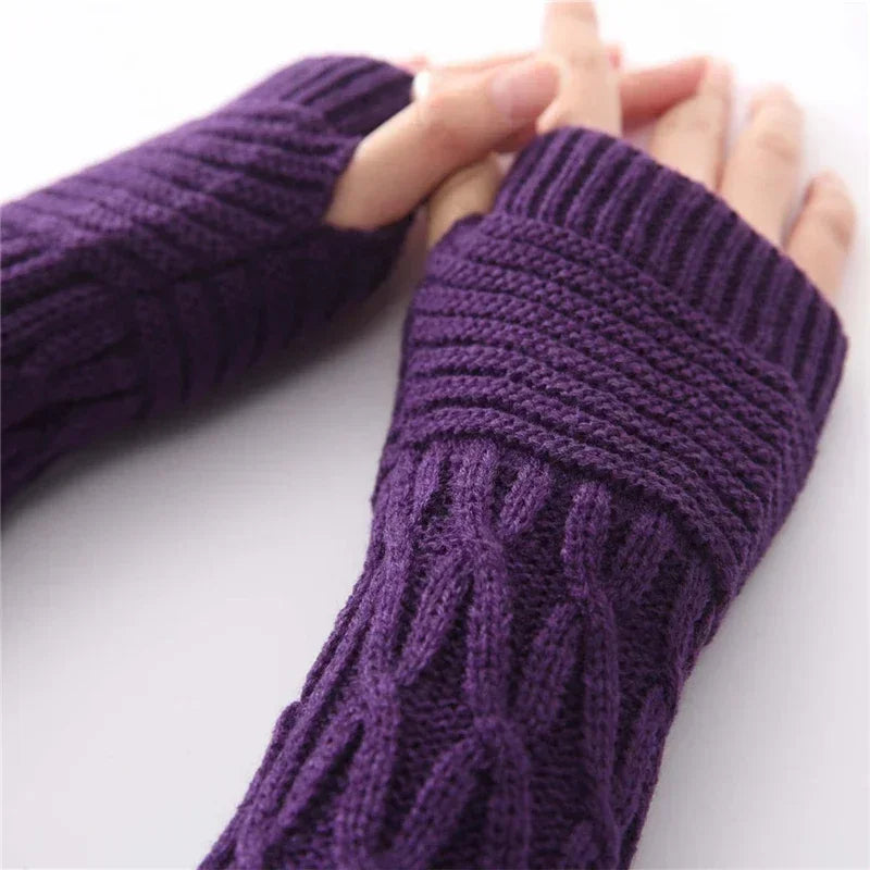 Arm Warmer Fingerless Mitten Gloves