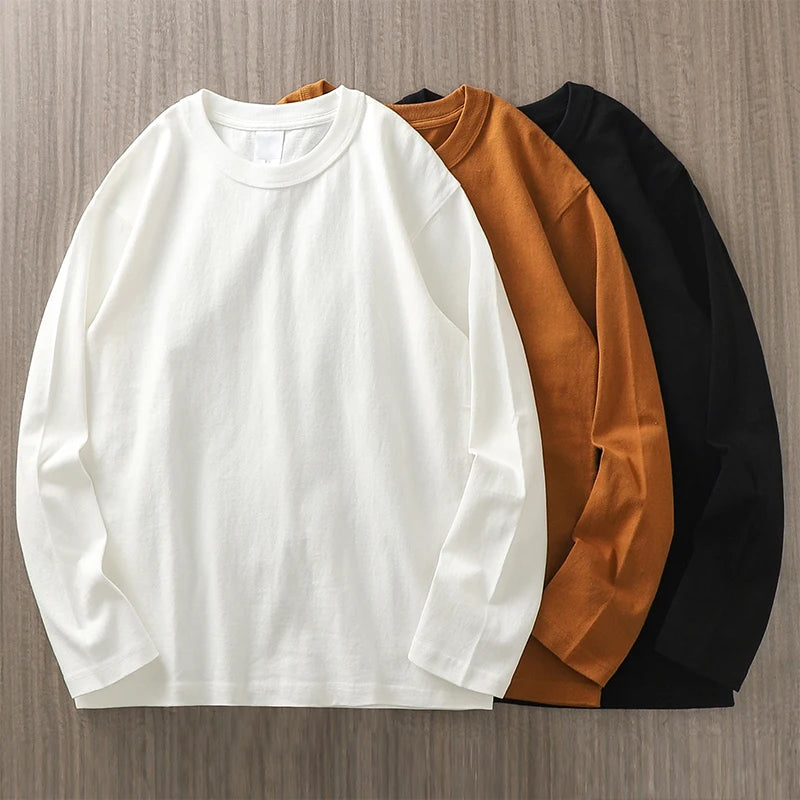 100% Cotton Men's Heavyweight Long Sleeved T Shirt