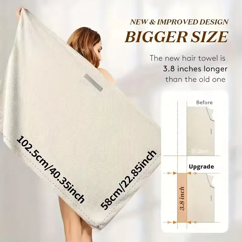 Water Absorbent Microfiber Wrap Towel with Elastic Strap