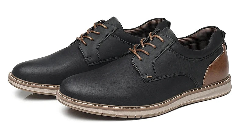 PU Leather Casual Lace-Up Shoes