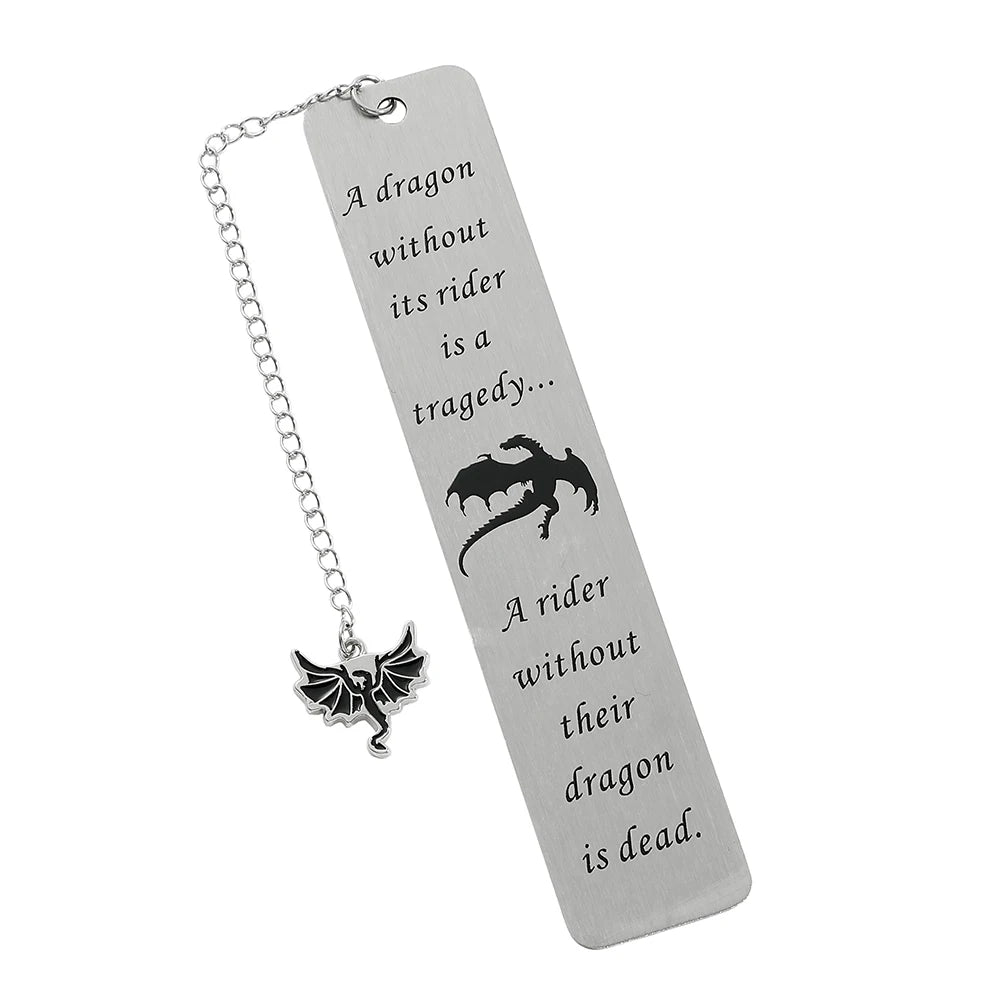 Dragon Knight Stainless Steel Pendant Bookmark