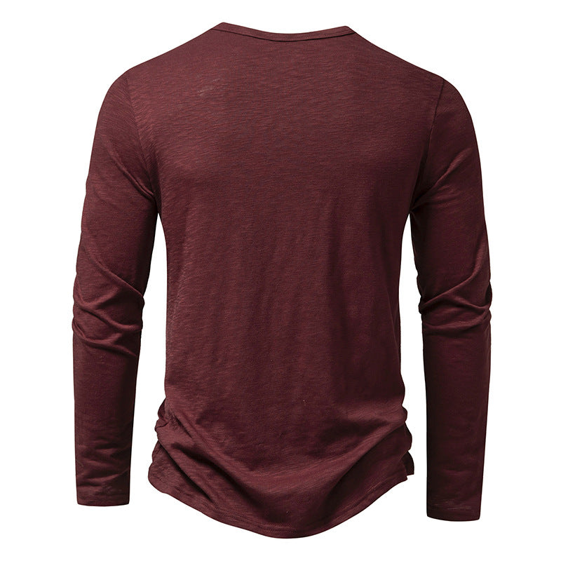 Men's Cotton Long Sleeve Henley Shirt