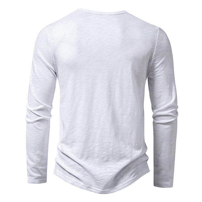 Men's Cotton Long Sleeve Henley Shirt