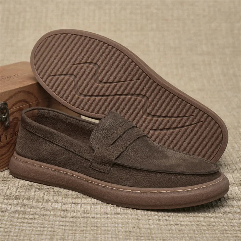 Italian Genuine Leather Men's Driving Loafers