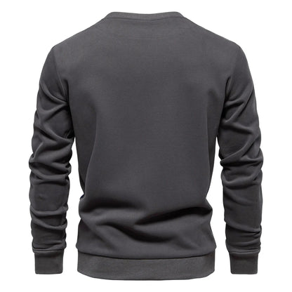 Men's Patchwork Cotton-Blend Crew Neck Sweatshirt