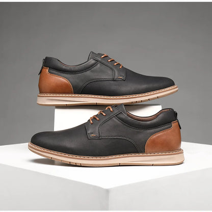 PU Leather Casual Lace-Up Shoes