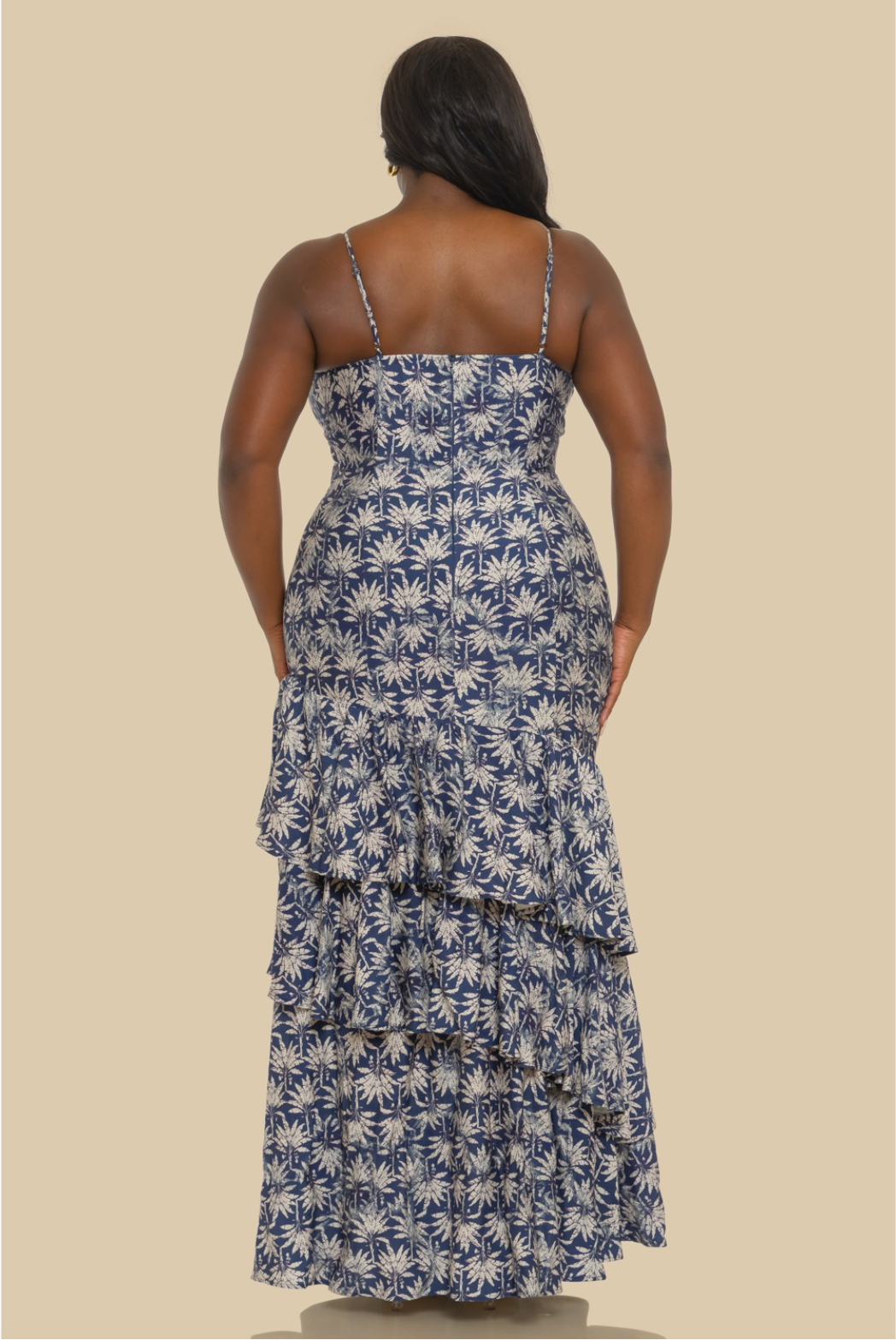 Plus Size Ruffle Layered Maxi Dress