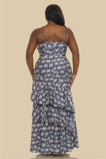 Plus Size Ruffle Layered Maxi Dress