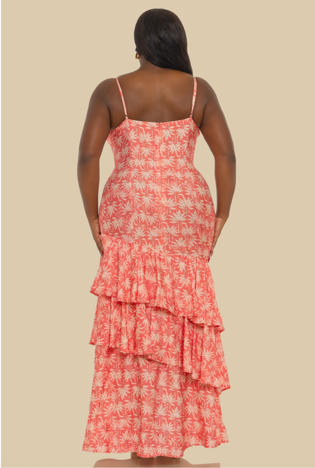 Plus Size Ruffle Layered Maxi Dress