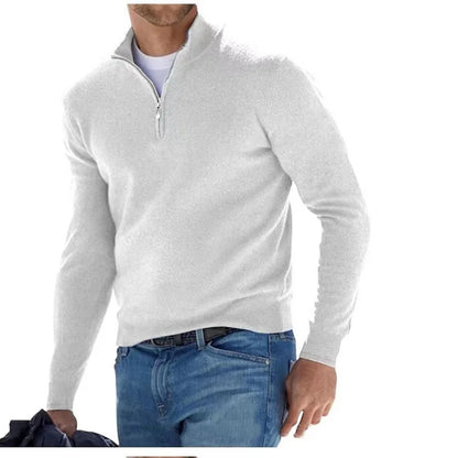 Men's Warm Half Zipper Casual Pullover Sweater