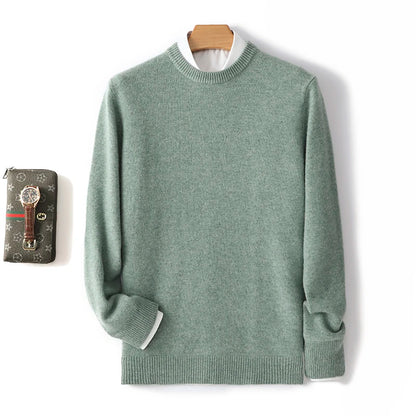 Men's 100% Pure Wool Cashmere Long Sleeve Pullover Sweater