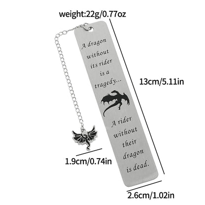 Dragon Knight Stainless Steel Pendant Bookmark