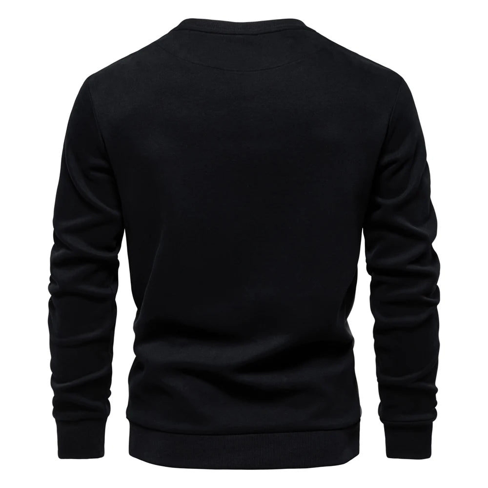 Men's Patchwork Cotton-Blend Crew Neck Sweatshirt