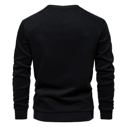 Men's Patchwork Cotton-Blend Crew Neck Sweatshirt