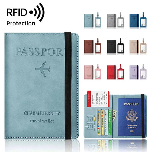 RFID Blocking Travel Passport Holder Cover Case and Credit Card Holder