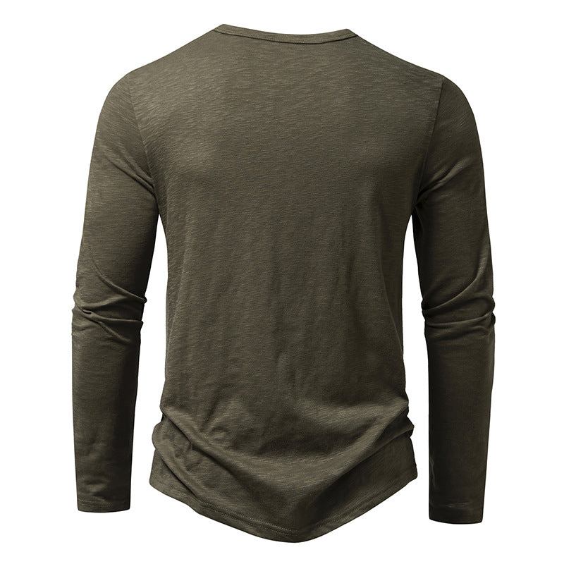 Men's Cotton Long Sleeve Henley Shirt