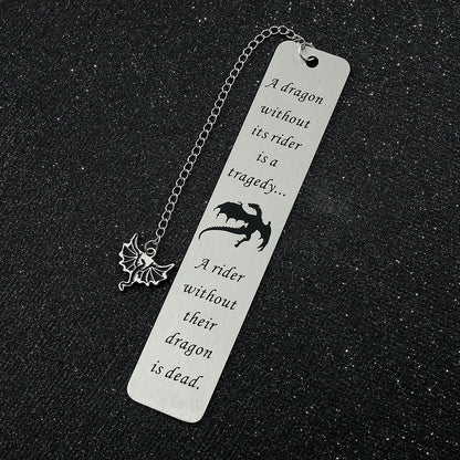 Dragon Knight Stainless Steel Pendant Bookmark