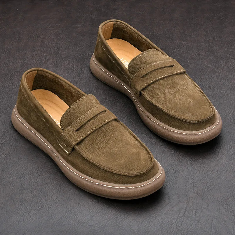 Italian Genuine Leather Men's Driving Loafers