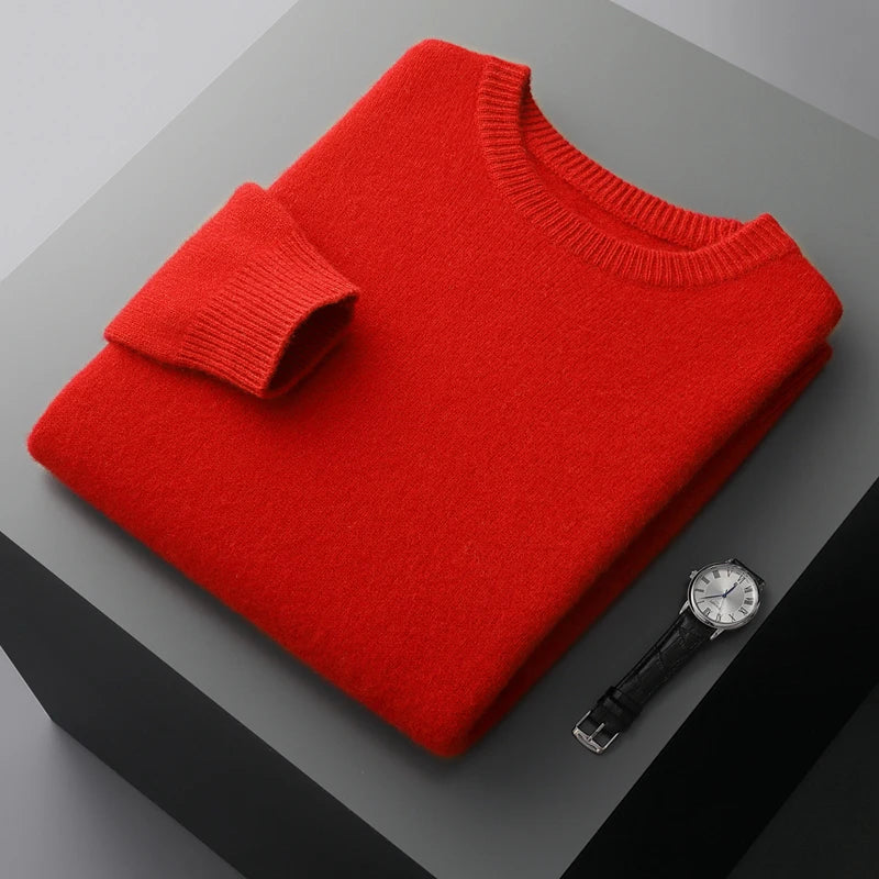 Men's Round Neck Wool Sweater