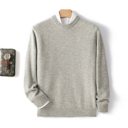 Men's 100% Pure Wool Cashmere Long Sleeve Pullover Sweater