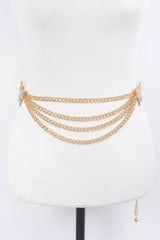 Butterfly Buckle Layered Chain Belt