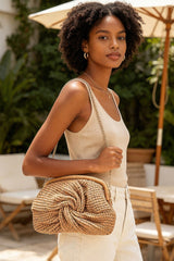 Twist Knot Woven Crossbody Bag