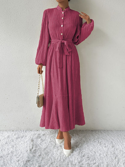 Honey Tie Waist Long Sleeve Dress