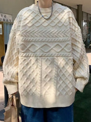 Men's Textured Knit Crewneck Sweater