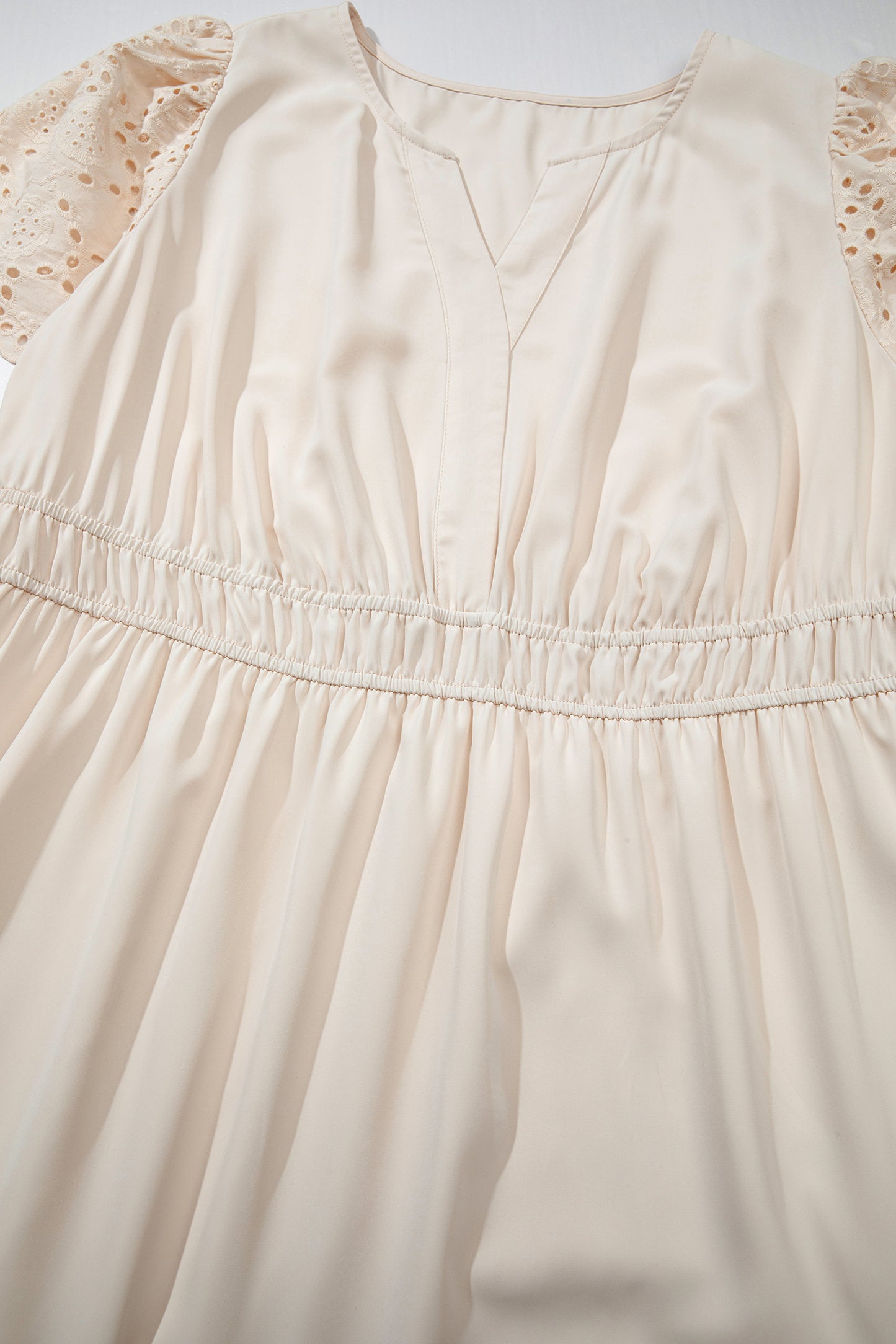 Plus Size Lace Embroidery Short Sleeve Maxi Dress
