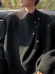 Men's Button-Accent Knitted Sweater