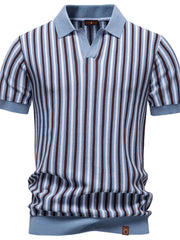 Men's Striped Short Sleeve Polo