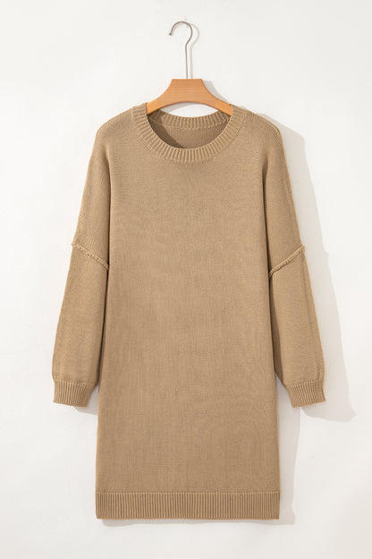 Exposed Seam Sweater Dress