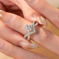 1 Carat Moissanite 925 Sterling Silver Ring