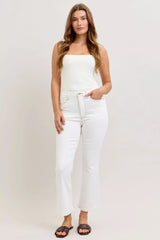 Cropped Flare Jeans with Contrast Stitching