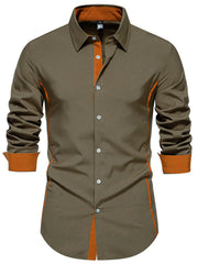 Men's Contrast Trim Button-Down Shirt