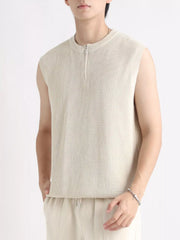 Men's Knitted Zip-Up Tank