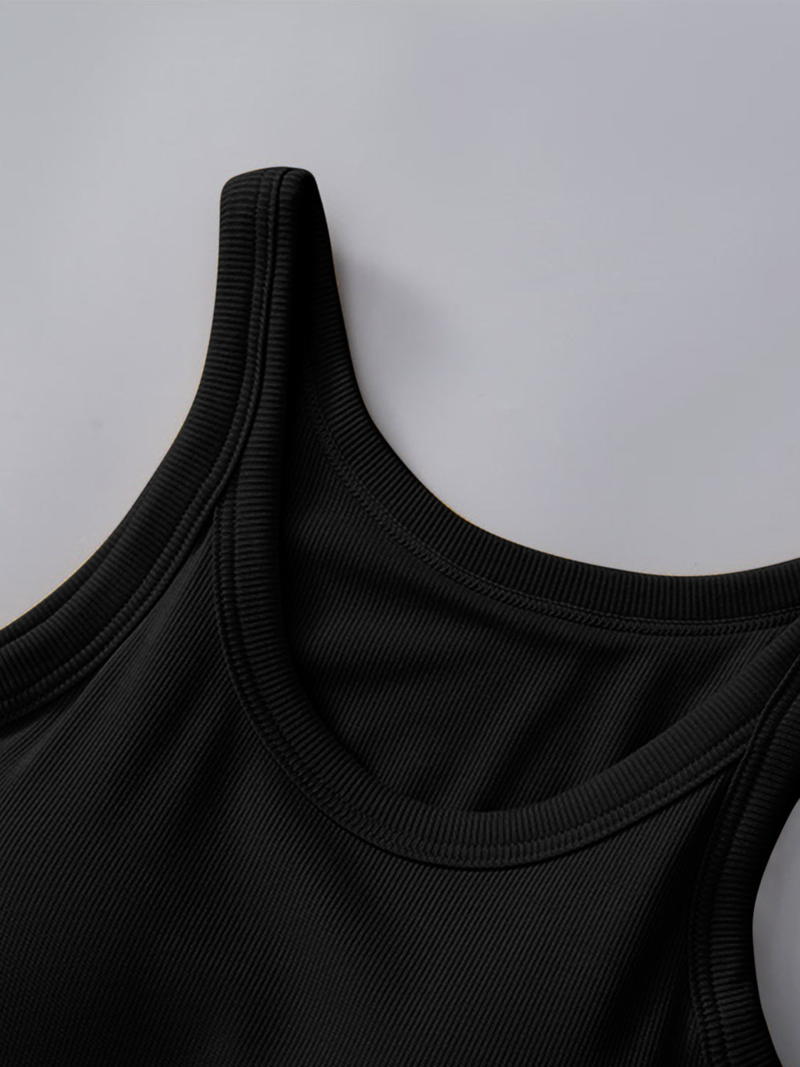 Round Neck Tank Top with Built-In Bra